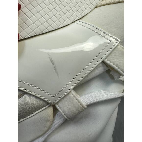Chanel Off White Patent Leather Neoprene Wedge Boots - 38.5 - Picture 8 of 9